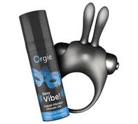 Set Anello Vibrante Orgie Bunny - Nero