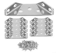 Set angolare triangolare in acciaio inossidabile con viti, connettore angolare per mobili a 90 gradi per supporto angolare per armadietti, giunto angolare in metallo per mensole in legno