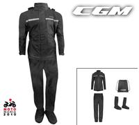 SET ANTIPIOGGIA CGM E31 FULL Nero: Giacca, Pantaloni e Copristivali Impermeabili