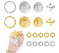 Set antistress da 18 pezzi, con anello per agopressione e bracciale, palline a forma di riccio