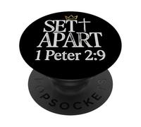 Set Apart Christian Shirt 1 Peter 2:9 Faith Identity Kingdom PopSockets PopGrip Adesivo