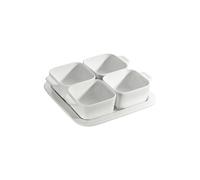Set Aperitivo 19 x 19 cm Bianco Set di 5 in Ceramica