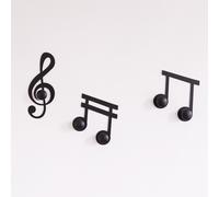 Arti e Mestieri, Note, Set 3 Ganci Appendiabiti neri, Acciaio