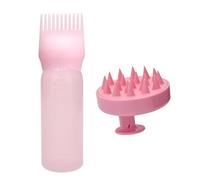 Set applicatore per olio per capelli, 1 spazzola per la tintura dei capelli, 1 spazzola per massaggio alla testa, bottiglia per applicatore per capelli