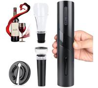 Set Apribottiglie Elettrico Per Vino, Cavatappi Elettrico per Vino, Set Regalo Apribottiglie Ricaricabile 4 In 1, Cavatappi Ricaricabile Con Tagliacapsule, Aeratore E Tappo A Vuoto