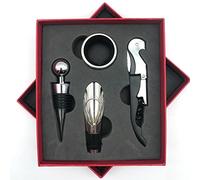 Set apribottiglie, kit cavatappi con manico in acciaio inossidabile Kit accessori apribottiglie per donne, uomini, amanti del vino (Rouge)