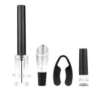 Set aprivino a pressione d'aria comprensivo di apribottiglie a pompa, tappo sottovuoto, aeratore per vino e taglia-capsule; estrae il tappo in modo sicuro e pratico, mantenendolo intatto.
