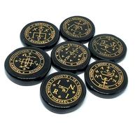 Set Arcangelo Sigilli Incisi Pietra Preziosa Salomone Tormalina Nera...