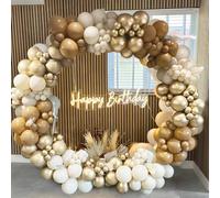 Set Arco Di Palloncini Marrone - 167 pezzi Palloncini Bianchi, Beige e Marroni, Kit Arco Palloncini per baby shower, compleanno, matrimonio, battesimo bimbo