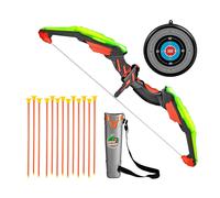 Set arco e arciere per bambini - Giocattolo per tiro con l'arco con luci a LED, 13 frecce con ventosa, bersaglio e faretra