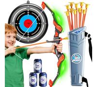 Set Arco e Frecce per Bambini, Giocattolo da Tiro con Luce LED con Frecce a Ventosa, Bersaglio, Faretra, Sport & Giochi All'aperto, Giocattolo Adatto a Bambini e Bambine dai 6 ai 12 Anni