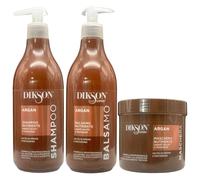 SET ARGAN Nutriente Per Capelli Secchi e Disidratati. Con Oli Di Argan e Macadamia: Shampoo 500ml + Balsamo 500ml + Maschera 500ml