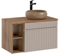 Set armadietto Comad Iconic Cashmere ICONIC CASHMERE 82-60-D-1S, lavabo Comad Wiki UN-WIKI-MC, ICONIC OAK COAST EVOKE 81-01-A, BLAT 89-80-A OAK COAST EVOKE