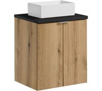 Set armadietto Comad Nova Oak NOVA OAK A 82-50-2D, lavabo Comad Gaja UN-GAJA35-SW 78570A(35), NOVA BLACK B 89-50