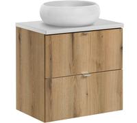 Set armadietto Comad Nova Oak NOVA OAK A 82-60-2S, lavabo Comad Wiki UN-WIKI-SW, NOVA WHITE 89-60