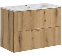 Set armadietto Comad Nova Oak NOVA OAK A 82-80-2S, lavabo Comad Dance White CFP-8009DANCE80DP