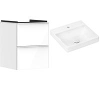 Set armadietto Hansgrohe Xelu Q 54019700, lavabo Hansgrohe Xelu Q 61012450