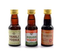 Set Aromi Vaniglia + Melone + Amaretto - 3 x 25ml - Essenze Analcoliche per 750ml di Vodka - Gusto Dolce e Fruttato