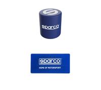 Set arredo garage racing Sparco pouf morbido logo S e tappeto officina 40 x 80