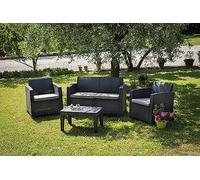 Set Arredo Giardino Color Grigio - Divano + 2 Poltrone + Tavolino | Giove - StilProjectStore.com