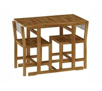Set arredo giardino in acacia 3 pezzi 2 sedie + 1 tavolo Priamo