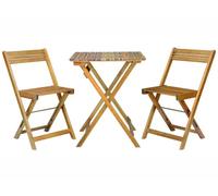 Set arredo giardino in acacia ettore 2 pezzi 2 sedie + 1 tavolo