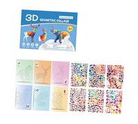 Set arte geometrica portatile per bambini Puzzle animali a tema per lo sviluppo ' apprendimento precoce con materiali cartacei sicuri Puzzle adesivi animali creativi