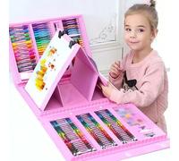 Set artistico per bambini da 208 pezzi con pennarelli, matite colorate, pastelli a cera e cassetta per la pittura - forniture per il ritorno a scuola, regalo di compleanno per studenti della scuola de