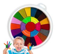 Set artistico per impronte digitali, kit da viaggio per pittura con le dita, kit creativo per bambini, coperchio sigillato lavabile, portatile, per bambini, coperchio a prova di perdite, strumento