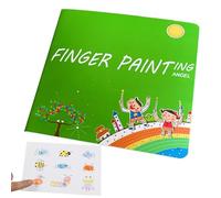 Set artistico per impronte digitali, kit da viaggio per pittura con le dita, kit creativo per bambini, coperchio sigillato lavabile, portatile, per bambini, coperchio a prova di perdite, strumento