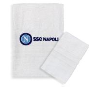Set asciugamani bagno 1+1 SSC Napoli originale in spugna di puro cotone 6131