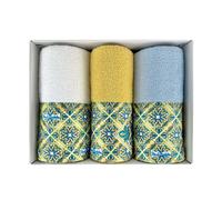 Set asciugamani bagno 3+3 in spugna viso ospite Renato Balestra Positano 4045