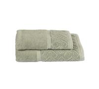 Set asciugamani bagno completo 1+1 LE SPUGNE PREGIATE viso + ospite 100% cotone