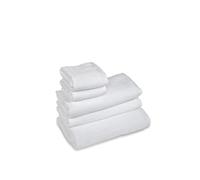 Set Asciugamani Bagno In Spugna 100% Cotone, 2 Viso 60x100+ 2 Ospite 40x60 + 1 Telo 90x140, Confezione da 5 Pezzi,450 gr/mq Doppio Ritorto, Ideali per B&B e Hotel, Resistente ai Lavaggi, Bianco