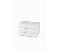 Set Asciugamani Bagno In Spugna 100% Cotone, 3 Asciugamani Viso, Confezione da 3 Pezzi, cm.60x100, 380 gr/mq, Ideali per B&B e Hotel, Resistente ai Lavaggi, Bianco, Linea Essential