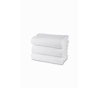 Set Asciugamani Bagno In Spugna 100% Cotone, 3 Asciugamani Viso, Confezione da 3 Pezzi, cm.60x100, 450 gr/mq Doppio Ritorto, Ideali per B&B e Hotel, Resistente ai Lavaggi, Bianco, Linea Comfort