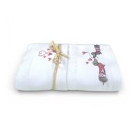 Set Asciugamani Bassotti Rosa in Spugna Bianca 100% Cotone 1 Asciugamano 60x11