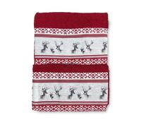 SET asciugamani con bordo tirolese CERVINO ROSSO in puro cotone Made in Italy