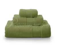 Set Asciugamani in Spugna 3 pezzi Tris Bagno Viso 60x110 Ospite 40x60 Telo Doccia 100x150 in Cotone 100% Spugna 600 gr/mq (FASCIA verde)