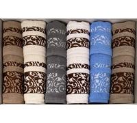 Set Asciugamani Le Due Rondini Pirù 6+6 Viso E Ospiti In Spugna Made In Italy
