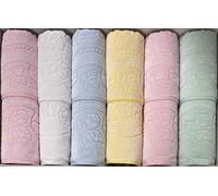 Set Asciugamani Le Due Rondini Taoc 6+6 Viso E Ospiti In Spugna Made In Italy