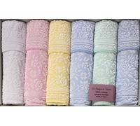 Set Asciugamani Le Due Rondini Taoc 6+6 Viso E Ospiti In Spugna Made In Italy