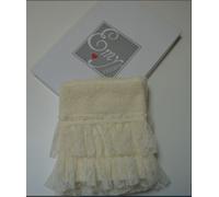 SET ASCIUGAMANI SPUGNA E PIZZO COLORE AVORIO ART. GIOVY