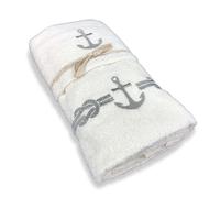 SET ASCIUGAMANI spugna MARE MARINO ANCORA BEIGE