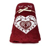 SET asciugamani TIROLO tirolese CUORE CERVO ROSSO