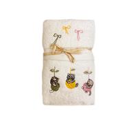 Set Asciugamano Copiola Salvietta Bagno In Spugna 100% Cotone Gatto Gomitolo