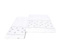 Set Asciugamano Copiola Salvietta Bagno In Spugna 100% Cotone Mod Pois Bianco