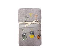 Set Asciugamano E Salvietta Bagno Tinta Unita Con Ricamo Gatto Gomitolo