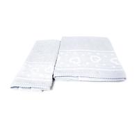 Set Asciugamano E Salvietta Bagno Tinta Unita Modello Amore Colore Grigio