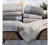 Set asciugamano + ospite Nives di Jolie Firenze - colore NATURAL/BEIGE dis. ARES